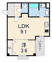 アレーズ新神戸の間取り画像