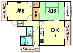 フラット灘南の間取り画像