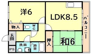 ロードハイツ甲東園の間取り画像