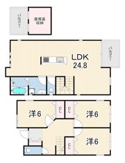 大屋町戸建 西側の間取り画像