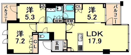 パークコート芦屋の間取り画像