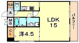 KDXレジデンス三宮の間取り画像