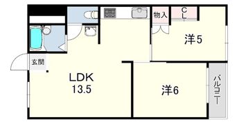 甲子園第6コーポラスの間取り画像