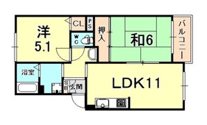 岡田山ハイツ A棟の間取り画像