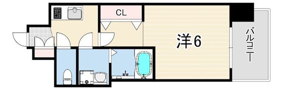 エステムコート三宮EASTVルシーダの間取り画像