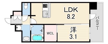 エステムコート三宮EASTVルシーダの間取り画像
