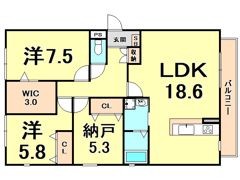 クライネ フェルトの間取り画像