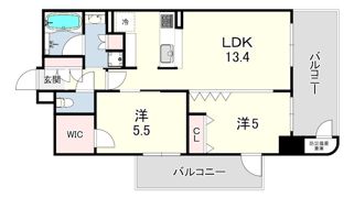 ラシュレ神戸三宮の間取り画像