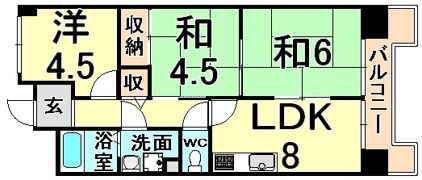エイチツーオー杭瀬の間取り画像