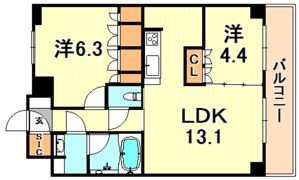 プラネソシエ神戸元町の間取り画像