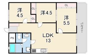 東部買出人センターマンションの間取り画像