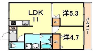 セイシェル長田山手の間取り画像