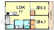 セイシェル長田山手の間取り画像