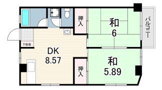 上野マンションの間取り画像