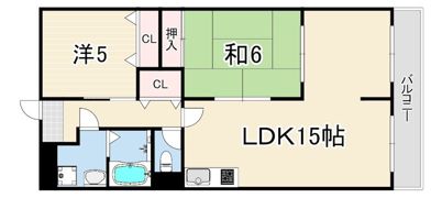 芦屋三木マンションの間取り画像