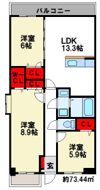 ソルベルデ五条の間取り画像