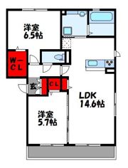 D-room片峰の間取り画像