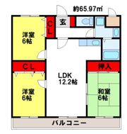 プレジール天拝の間取り画像