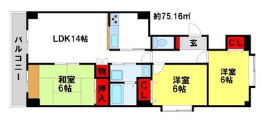 ヴィラ横尾の間取り画像