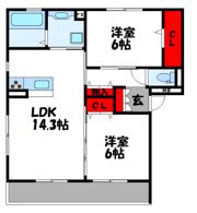 D-roomS・K B棟の間取り画像