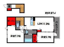 D-room香椎駅 弐番館 B棟の間取り画像