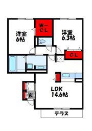 ガーデンハウスB棟の間取り画像
