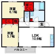 ピーチカーサAの間取り画像