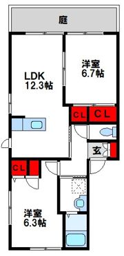 ファルコン篠栗A棟の間取り画像
