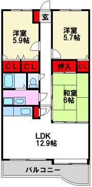 エンデバー武蔵の間取り画像