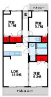 ドゥースファミーユ駅南の間取り画像