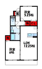 ラーフィア南里B棟の間取り画像