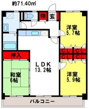 カサグランデ筑紫の間取り画像