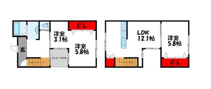 エコパティオ志免東Cの間取り画像