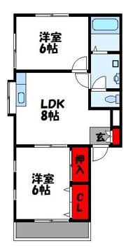 スカイハイツ内橋I C棟の間取り画像
