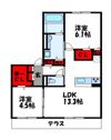 メルベーユ阿恵 B棟の間取り画像