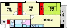 グランディ野間の間取り画像