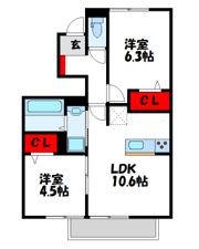 Cozy長者原西 A棟の間取り画像