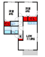 エーデル21 Aの間取り画像
