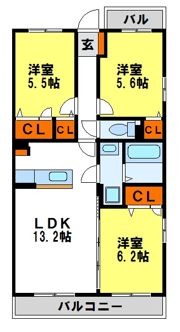 ハピネス筑紫駅前の間取り画像