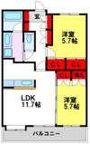 太宰府ひまわりハイツの間取り画像
