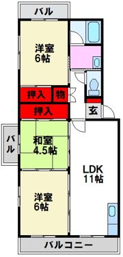 コーポラス国分の間取り画像