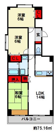 ヴィラ横尾の間取り画像