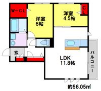 ベレオ都府楼南の間取り画像