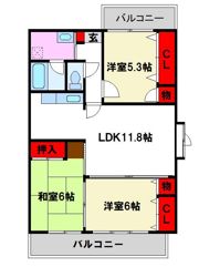 アンセスタ筑紫野の間取り画像