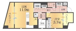 赤坂ラテの間取り画像
