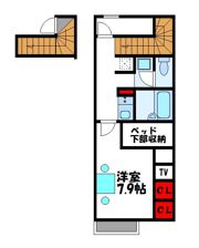 レオパレスルミエール内橋の間取り画像