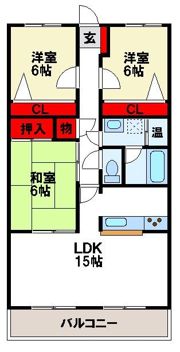 オリエントハイツ二日市IIの間取り画像