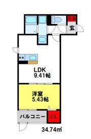メゾンクレール二日市弐番館の間取り画像