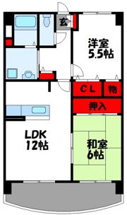 ホウシュウコーポ篠栗9番館の間取り画像