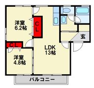 ヴェルドミール朝倉街道の間取り画像